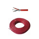 Bobine de 100m de Câble d'Incendie de 2 fils. 2 x 1,5 mm torsadé. Couleur rouge. Sans halogène.