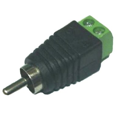 Conector DC macho RCA con salidas +/- de 2 terminales