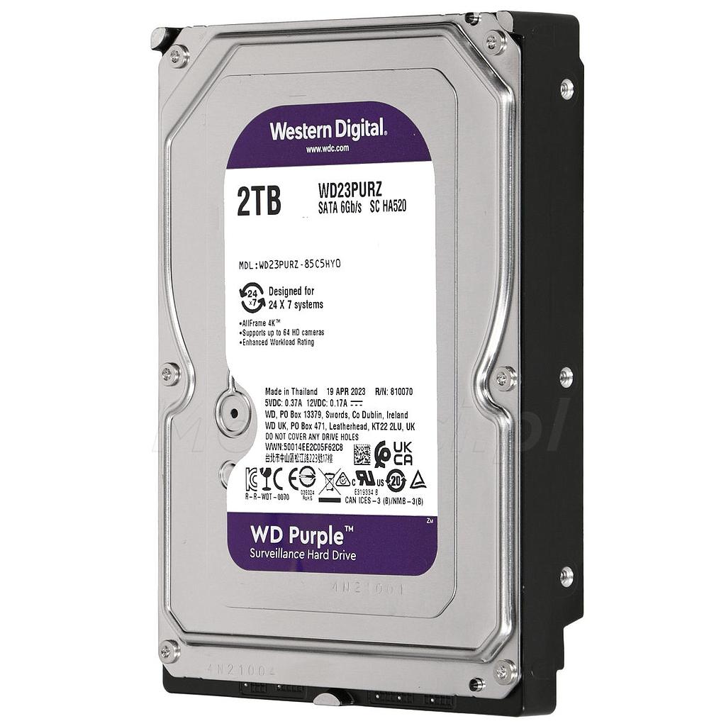 Disque Dur de 2Tb (2024Gb) Western Digital Purple