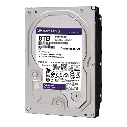 [WD84PURZ] Disque Dur de 8Tb (8192Gb) Western Digital Purple