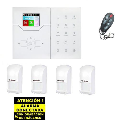 Kit d'Alarme Bysecur IP / GSM. Central + 4 PIR + 1 Télécommande