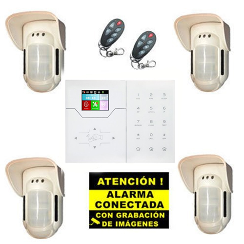 Kit d'Alarme Bysecur IP / GSM. Centrale + 4 Volumétriques d'Extérieur + 2 Télécommandes