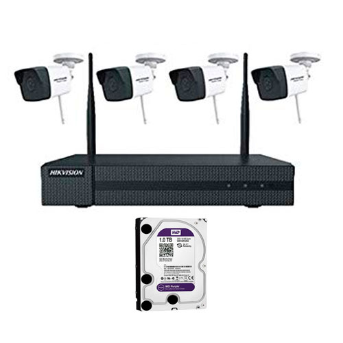 Kit de 4 Caméras Bullet IP WIFI + NVR + 1HDD 1Tb