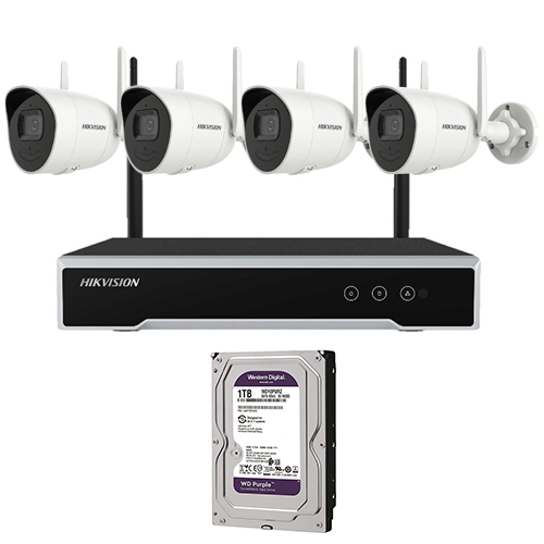 Kit of 4 Wifi Network Bullet Cameras + NVR + HDD 1Tb