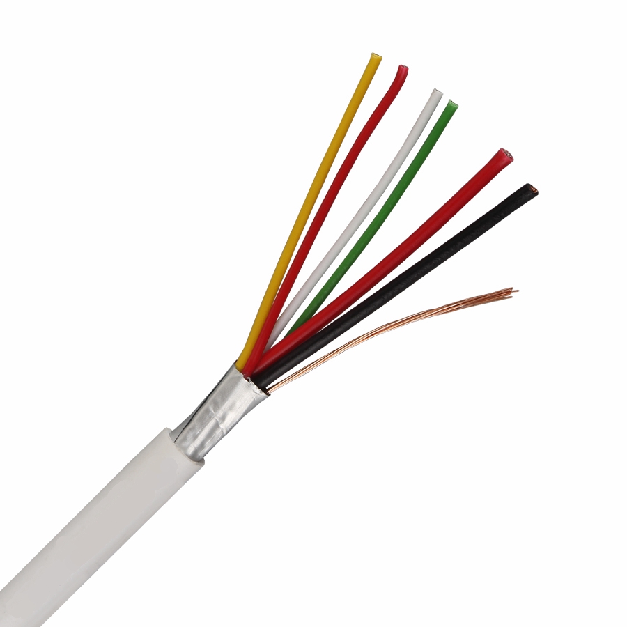 Rouleau de 100m de câble flexible blindé à 6 fils sans halogène (6x0,22 AL/M HF)