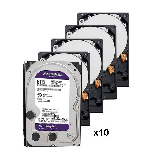 Pack de 10 disques durs de 6 Tb ( 6144 Gb ) Western Digital