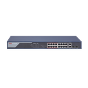 Hikvision 16-Port 100 Mbps Long-Range Unmanaged PoE Switch , 2 × 1000 Mbps RJ45 port,  and 2 × 1000 Mbps SFP  uplink port, 230W