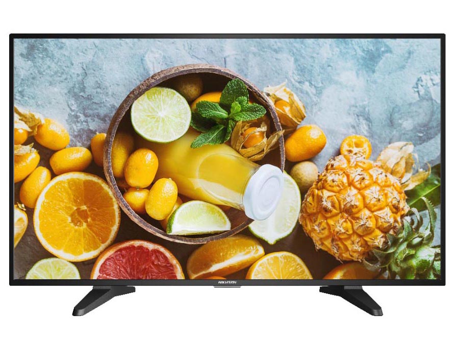 Moniteur 43"  Hikvision  1080P, HDMI/VGA, VESA, support de base inclus, haut-parleur intégré，7*24h