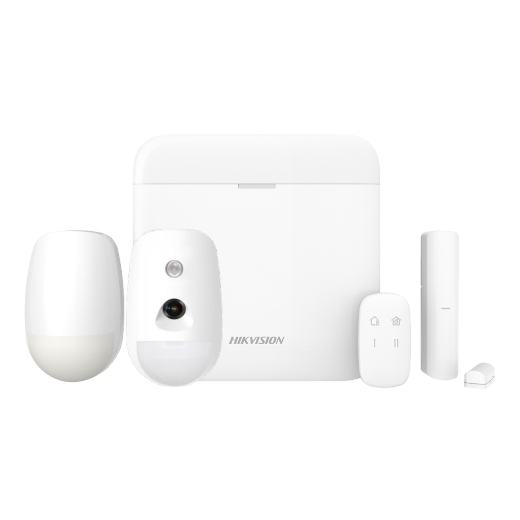 Kit AXPRO 868MHz Centrale Hikvision 64 zones + PIRCAM + PIR + Télécommande + Contact