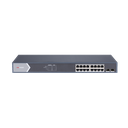 Switch 16 portas PoE+ 10/100/1000 Mbps, 2 portas SFP Uplink, Hik ProConnect, Hikvision, gerenciamento inteligente