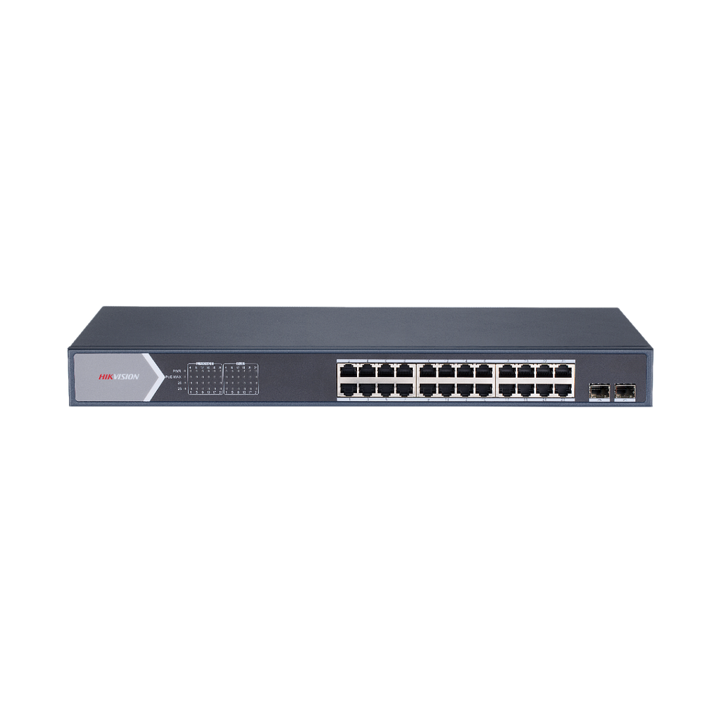 Switch 24 PoE + ports 10/100/1000 Mbps 2 SFP ports Uplink Hik ProConnect Hikvision Smart management