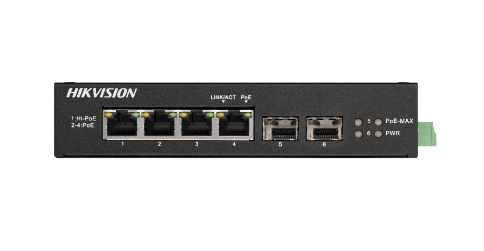 4-Port Gigabit Unmanaged Hi-PoE Switch Hikvision Extended Temperature Range