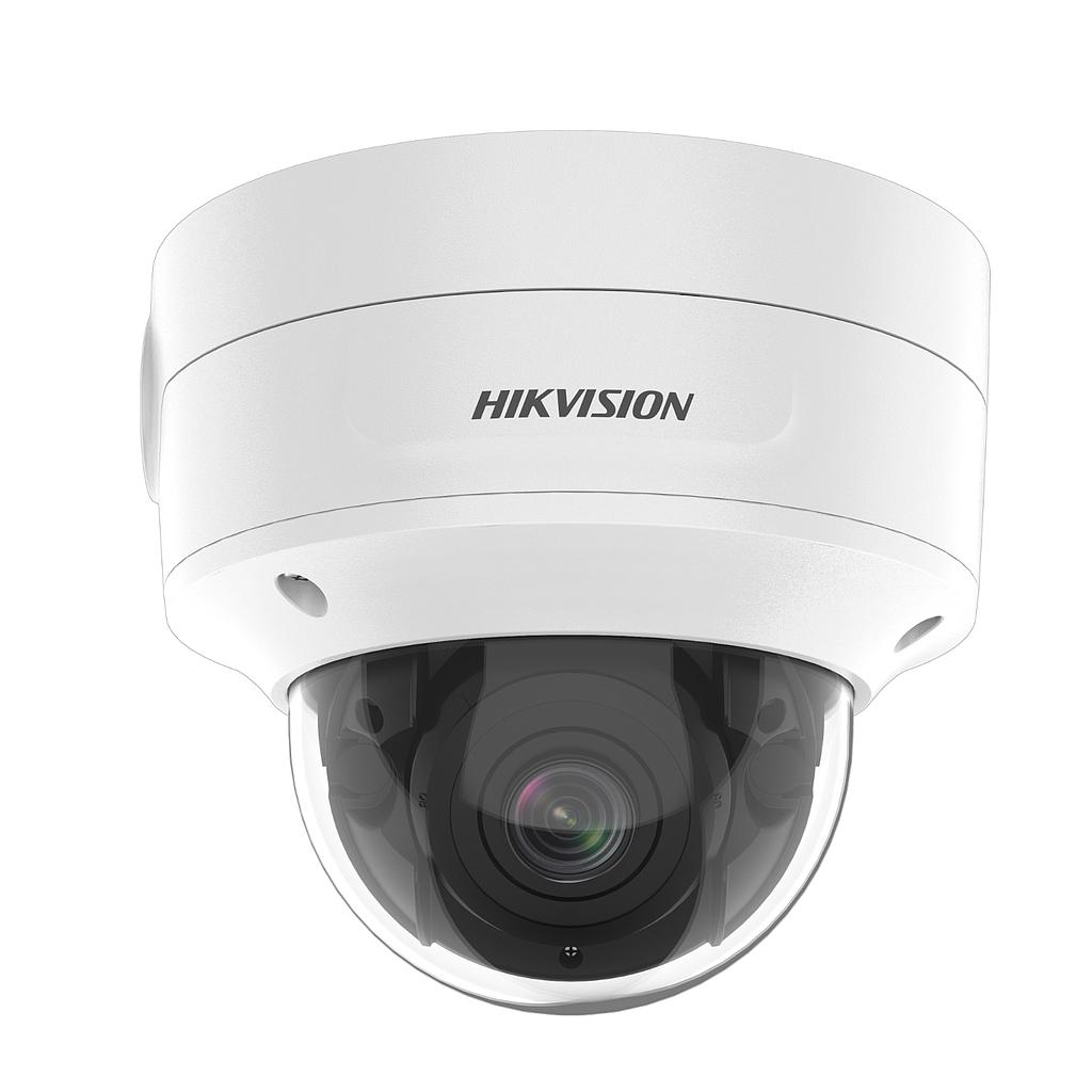 Varifocal Motorized IP Dome Camera 2.8-12 mm 6MP H.265+ WDR120 IK10 IR40 I/O Audio Alarm AcuSense 2nd Gen. DarkFighter Hikvision