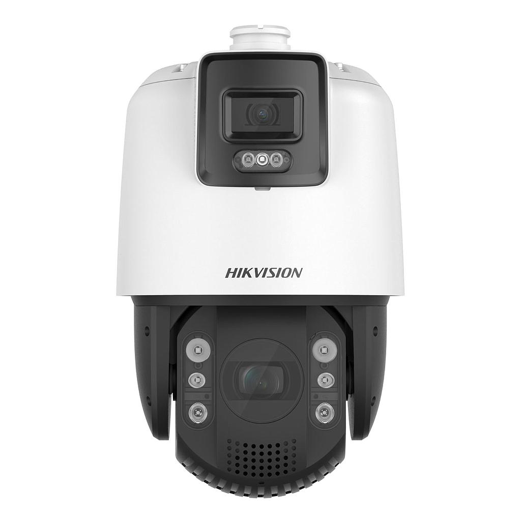 Cámara Domo IP PTZ 7" 2MP 32X Doble lente Fija y Varifocal IR200 IK10 DarkFighter Acusense Hikvision 