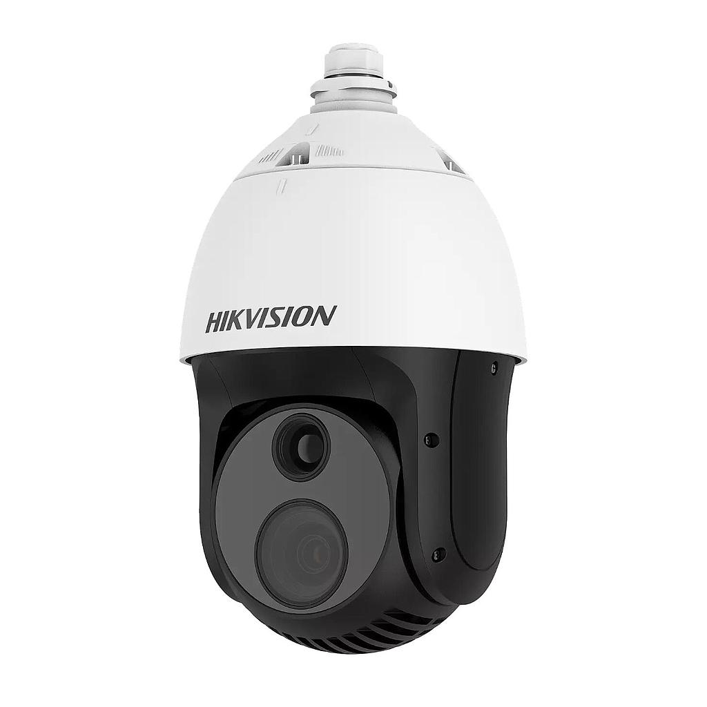 Cámara Domo PTZ IP 25mm 4.8-153mm biespectro térmico y óptico Detección fuego WDR120 VCA IR100 Hikvision 