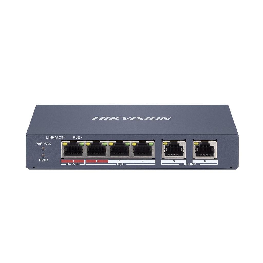 Smart Switch Hi-PoE Administrado 4 ports PoE 100 Mbps Hikvision