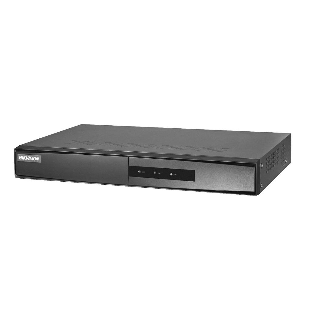 Grabador NVR IP 4CH 4MP 40/60Mbps mini 1U HDMI/VGA simultánea 1HDD Hikvision 