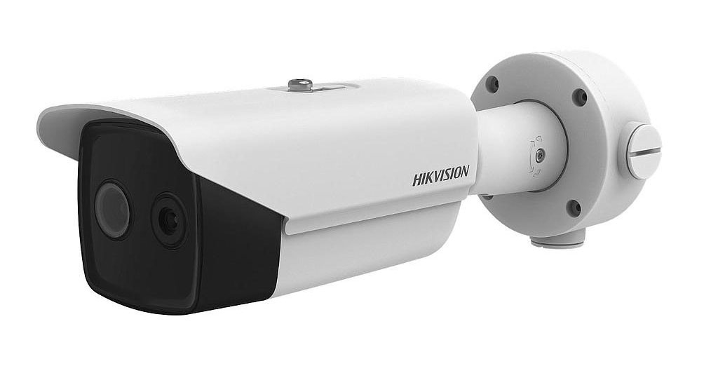 Tubular IP Bi-spectrum Optical/Thermal 8/6mm 4MP IR40m White Light 40m I/O Visible-Audible Alarm Video Analytics Hikvision