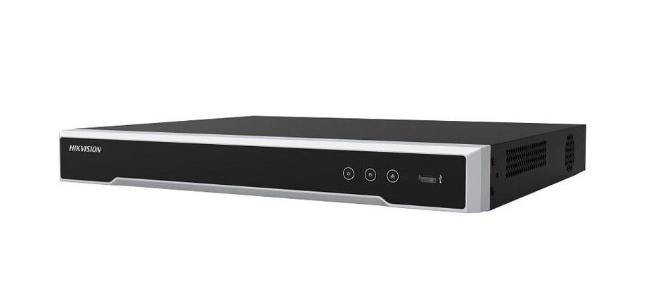 Grabador NVR IP 8CH 2HDD 128/256Mbps 1U 8PoE 4K E/S Audio Alarma 4E/1S Hikvision