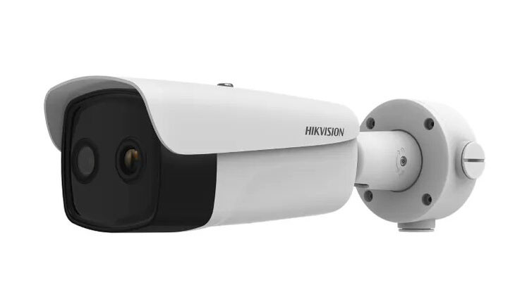 Cámara Bullet Bi-spectrum IP termal 6mm óptica 4mm Detección humo Prevención incendios IR40 IP67 IK10 Hikvision