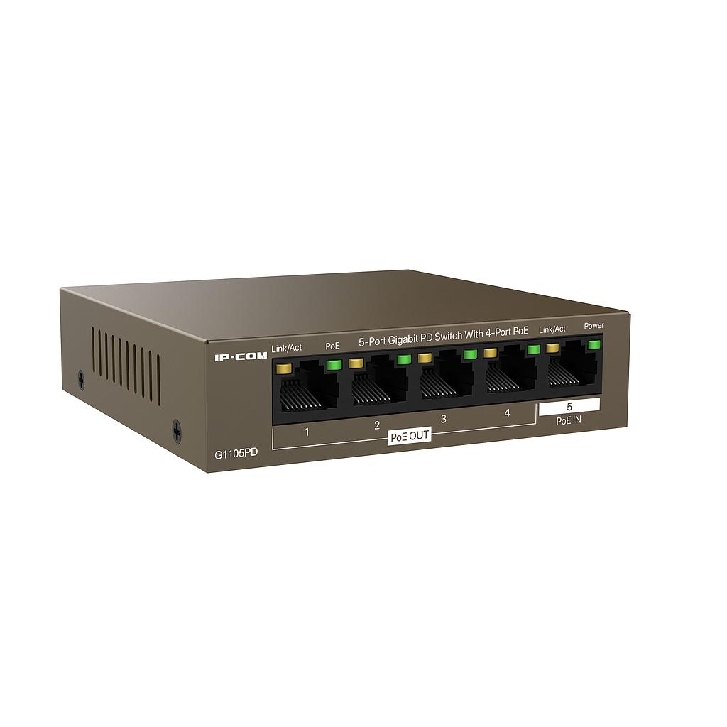 Switch 5 ports Gigabit PD unmanaged 4 pots PoE IP-COM