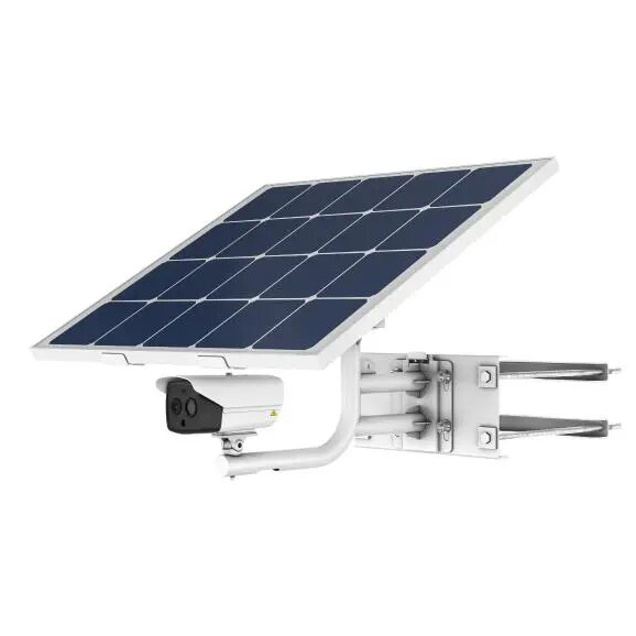 Kit Cámara térmica energía solar 256×192 Clasificación vehículos personas Panel fotovoltaico 80W, batería recargable 30Ah Alarma prevención de incendios IP67