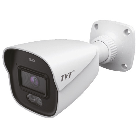 Câmara Bullet IP 2MP 2.8mm Iluminação Dupla IR30 Luz Branca IP67 Áudio