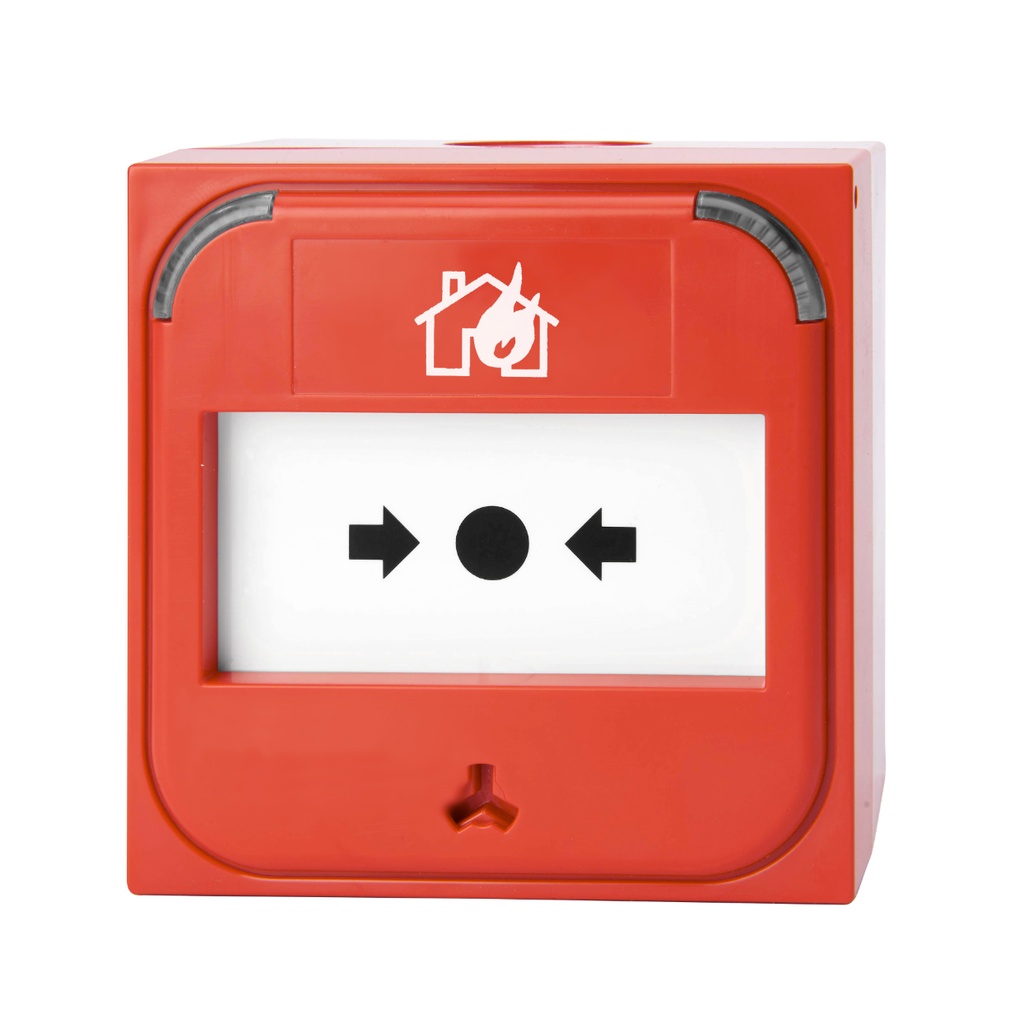 Pulsador análogico direccionable inteligente de la serie 3000 con caja de superficie. Interior Color Rojo