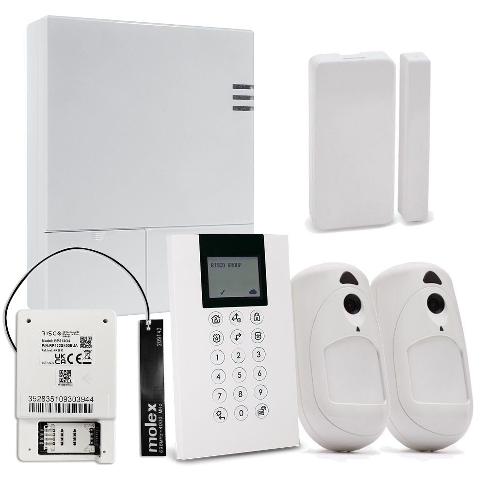 Kit LightSys Air D.  Central + Módulo 4G + 2 PIRCAM + Contacto + Teclado