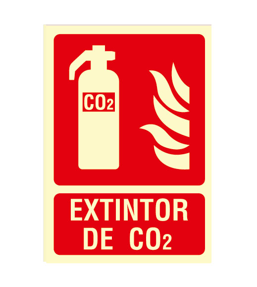 Cartel de Señalización Extintor de CO2