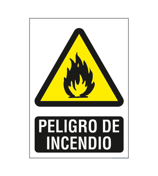 Cartel de Señalización Peligro de Incendio