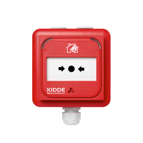 Pulsador manual alarma incendios rojo IP67 Exterior Resistencia 560 Ω