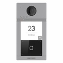 [DS-KV8113-WME1/Flush] Placa calle videoportero IP Hikvision 1 botón llamada. Lector tarjeta Mifare. Montaje empotrado