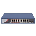 [DS-3E0318P-E/M(B)] Switch Hikvision 16 ports PoE 10/100M RJ45, 1 port Gigabit RJ45, 1 port Gigabit SFP, 130W