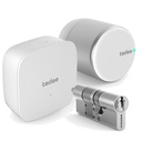 [PRO+BOMBILLO+BRIDGE] Cerradura inteligente Tedee PRO Plata + Cilindro Bombillo Gerda Doble Embrague + Brigde Wi-Fi